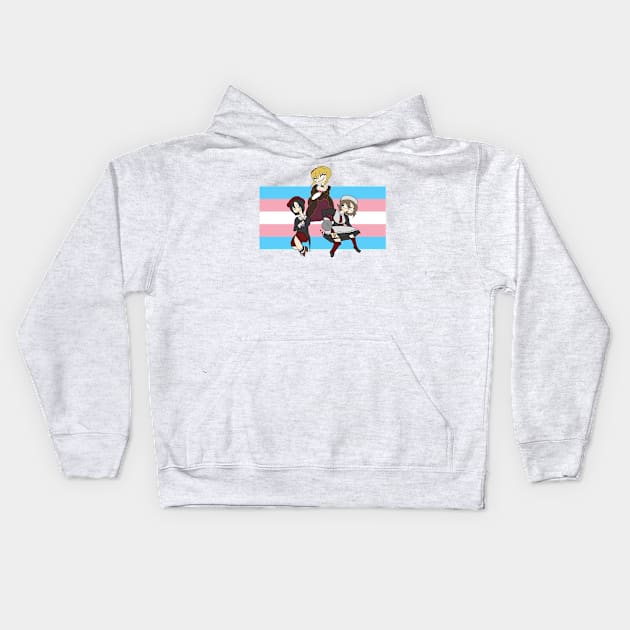 Umineko No Naku Koro Ni Episode 8 Spoilers Yasu Sayo Beatrice Shannon Kanon Trans Flag Kids Hoodie by nhitori